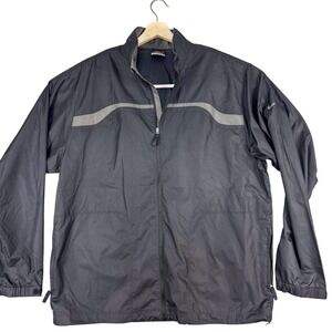 Nike Golf Jacket Mens XL Black NikeFIT Storm‎ Full Zip Windbreaker Polyester